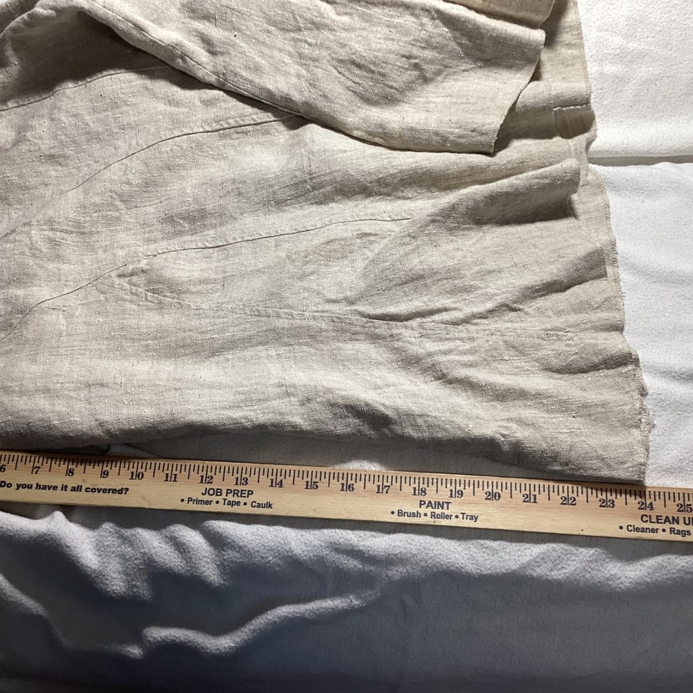 Canvasbacks Vintage 100% Linen Paneled Midi Skirt Beige Oatmeal Made in USA 10 - Picture 9 of 10